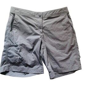 L.L.Bean Shorts Womens Size 6 Gray Cargo Hiking Travel Quick Dry Zip